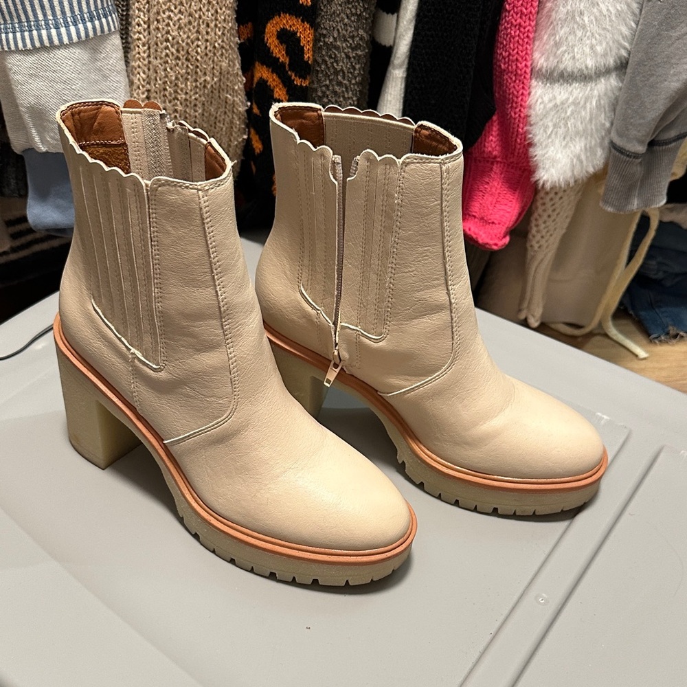 Cream Ankle Boots